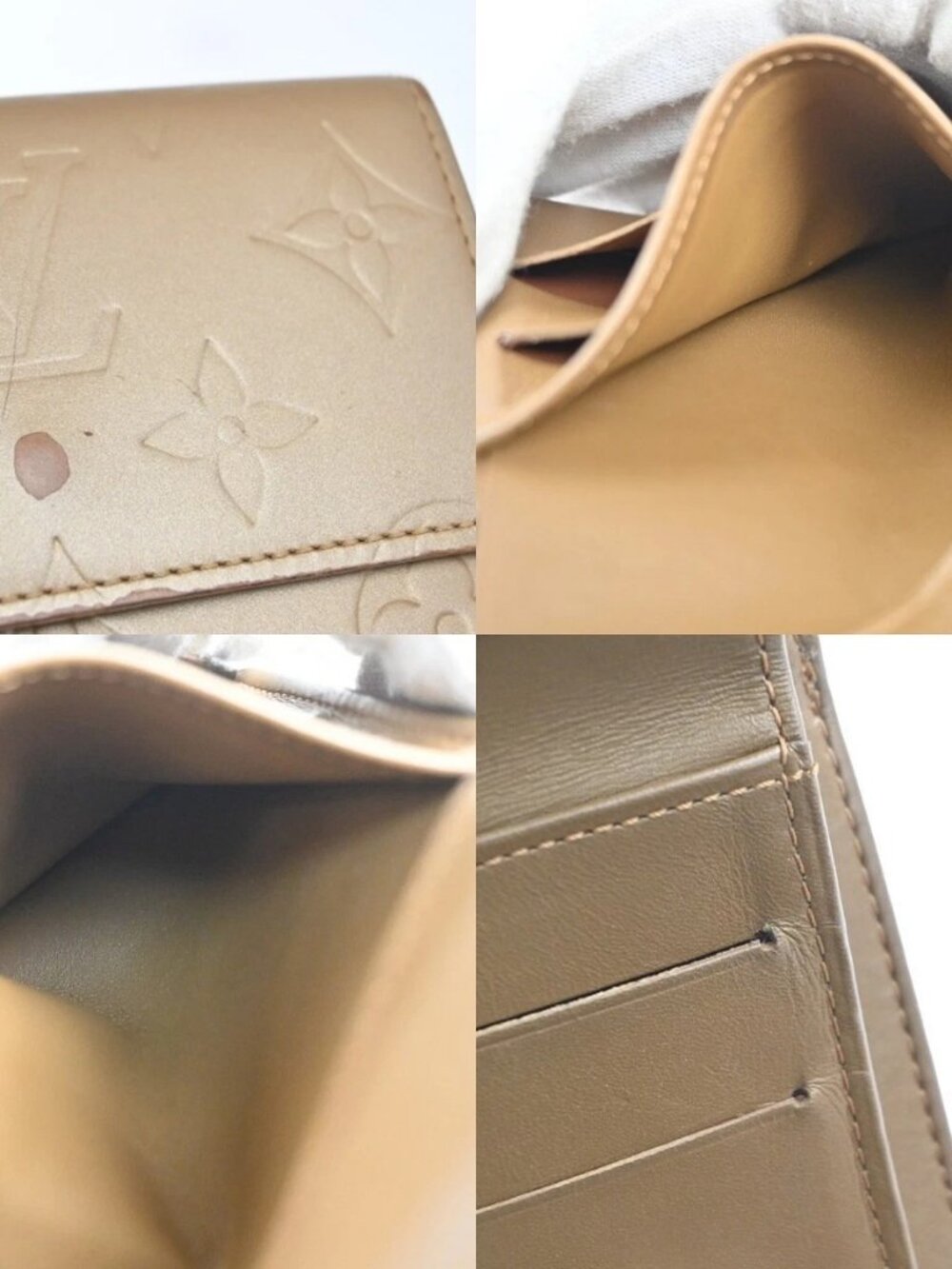LOUIS VUITTON Porte Monnaie Billets Wallet Monogram Mat Gold BE M65117 67KD037 - Picture 11 of 16